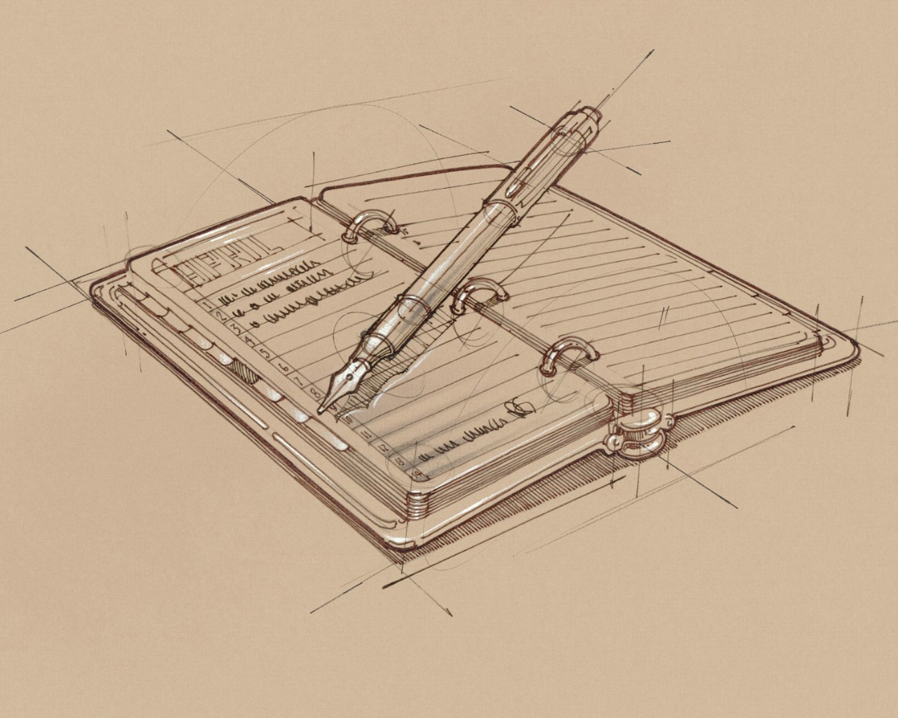 壁纸1280×1024Office素描 1 11壁纸,绘制精品
