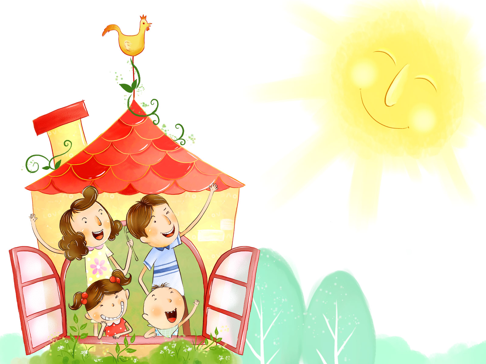 幸福一家人插画图片下载-正版图片400127369-摄图网